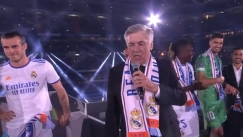 Ο Αντσελότι πήρε μικρόφωνο και τραγούδησε τον ύμνο της Ρεάλ στην φιέστα για το Champions League (vid)