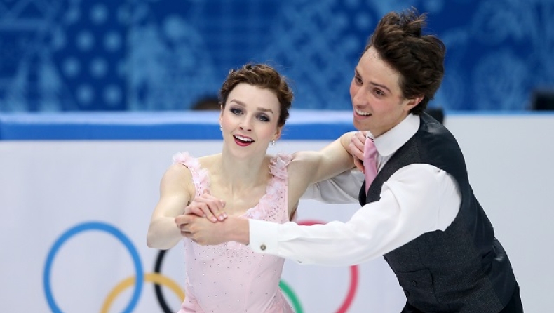 H Αλεξάνδρα Πολ με τον σύζυγό της σε πρόγραμμα καλλιτεχνικού πατινάζ στους Ολυμπιακούς Αγώνες