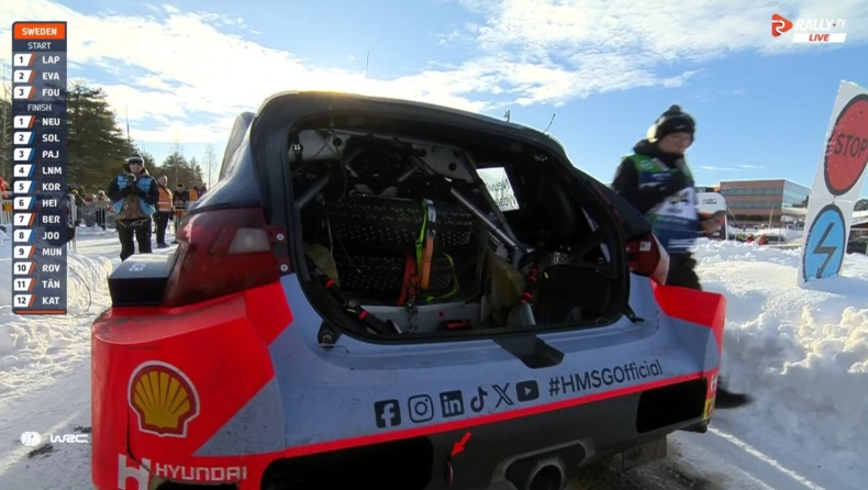 WRC, Ράλλυ Σουηδίας - Πώς ο Νεβίλ «έχασε» το πίσω μέρος του Hyundai i20 (vid)