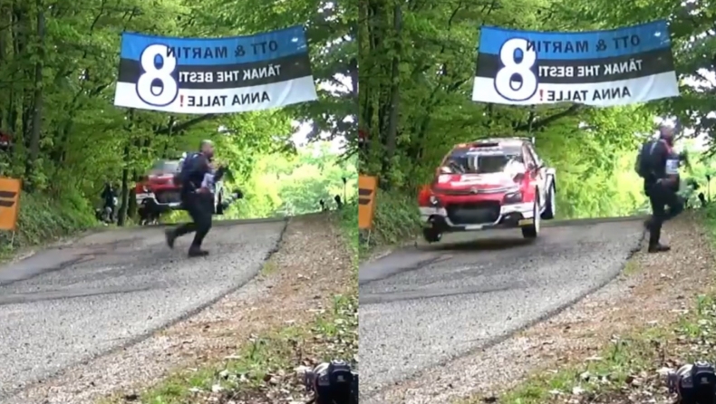 WRC - Αγωνιστικό λίγο έλειψε να χτυπήσει φωτογράφο στο Ράλλυ Κροατίας (vid)