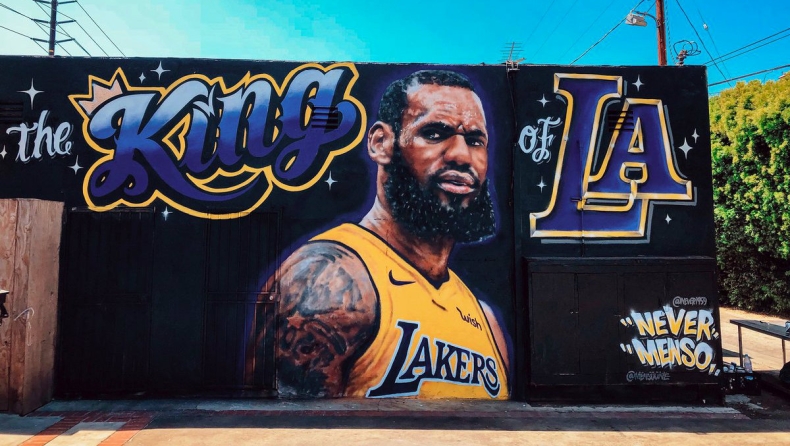 Ο ΛεΜπρόν έγινε εντυπωσιακό γκράφιτι στο Λος Άντζελες! (pic)