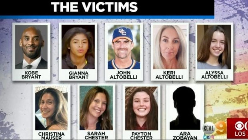 Κόμπι Μπράιαντ: Αυτά είναι τα 9 θύματα του μοιραίου ελικοπτέρου του Κόμπι Μπράιαντ