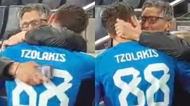 Η τρομερή στιγμή της αγκαλιάς του Τζολάκη με τον πατέρα του αμέσως μετά την πρόκριση (vid)