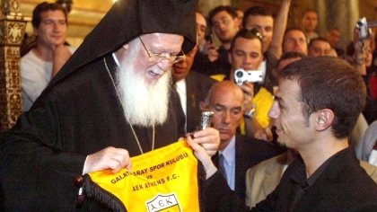Ο Ντέμης Νικολαΐδης με τον Οικουμενικό Πατριάρχη Βαρθολομαίο