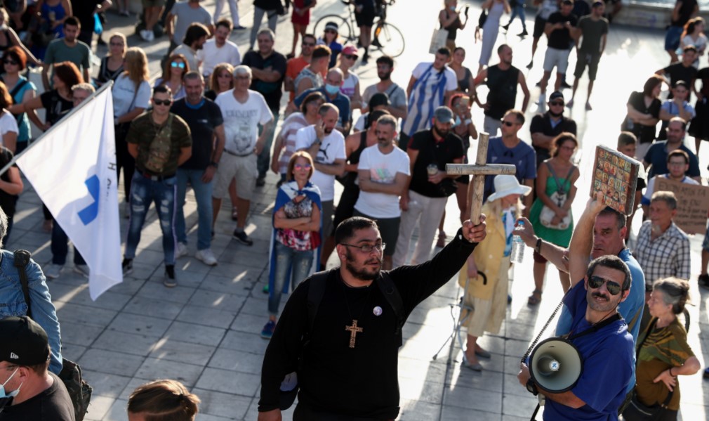 Συγκέντρωση αντιεμβολιαστών στο Σύνταγμα