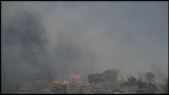 Βελτιώθηκε η εικόνα της φωτιάς στη Νέα Πέραμο