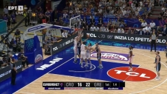 Ο Παπαπέτρου έβαλε buzzer-beater στο τέλος της πρώτης περιόδου ανάμεσα σε δύο Κροάτες (vid)