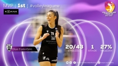 Η Στράντζαλη MVP της 1ης αγωνιστικής στη Volley League 