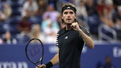 O Στέφανος Τσιτσιπάς πανηγυρίζει στο US Open