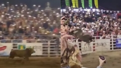 Μανιασμένος ταύρος πήδηξε πάνω από τον φράχτη σε ροντέο και χτύπησε τέσσερις θεατές (vid) 