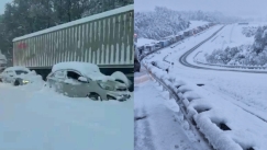 Σπάνιες χιονοπτώσεις πλήττουν τη Νότια Αφρική: Έκλεισαν δρόμοι, εγκλωβίστηκαν οδηγοί (vid)