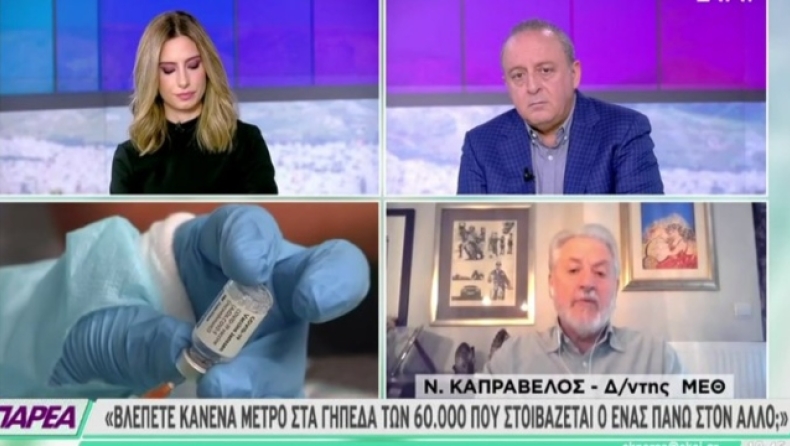 Καπραβέλος: «Βλέπετε κανένα μέτρο στα γήπεδα των 60.000 που στοιβάζονται ο ένας πάνω στον άλλο και φωνάζουν;» (vid)