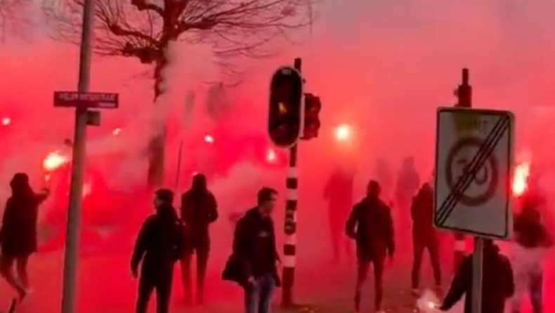 Οπαδοί της Φέγενορντ επιτέθηκαν στο πούλμαν του Άγιαξ με πέτρες και πυρσούς (vids)