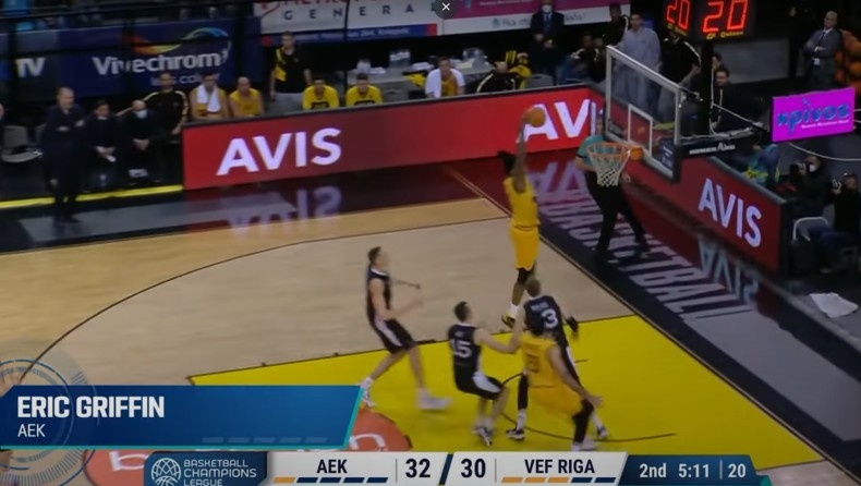 TOP 5: Ο... dunker Γκρίφιν στην κορυφή για τα καρφώματα του Νοέμβρη στο BCL (vid)