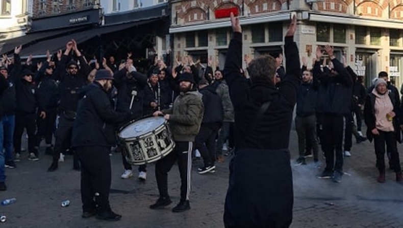 ΠΑΟΚ: Φωνές και συνθήματα των οπαδών στο κέντρο της Γάνδης πριν από το ματς (vids)