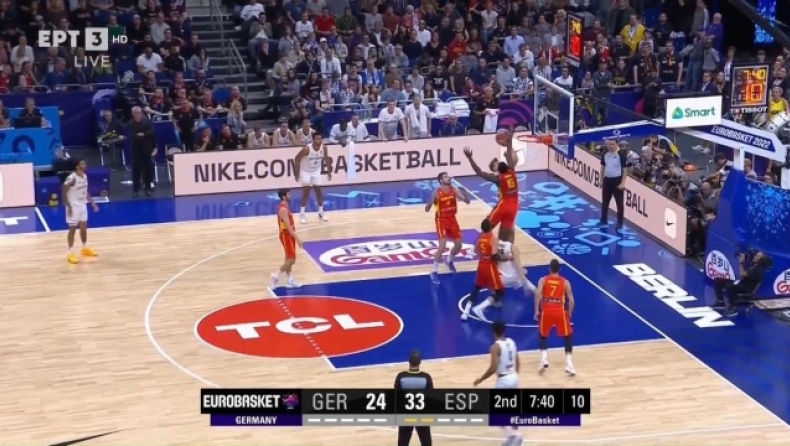 Eurobasket 2022, Γερμανία - Ισπανία: Τρομερό μπλοκ του Γκαρούμπα στον Βάγκνερ (vid)