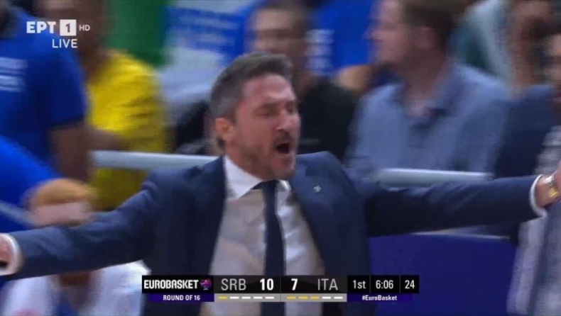 EuroBasket 2022, Σερβία - Ιταλία: Δέχτηκε τεχνική ποινή πριν συμπληρωθούν τέσσερα λεπτά ο Ποτζέκο (vid)