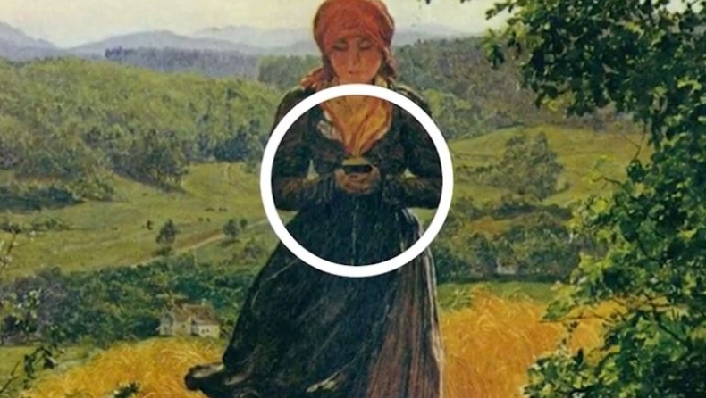 Σάλος με πίνακα του 1860 όπου μια γυναίκα φαίνεται να κρατάει ένα iPhone: Η θεωρία με το ταξίδι στον χρόνο (vid)
