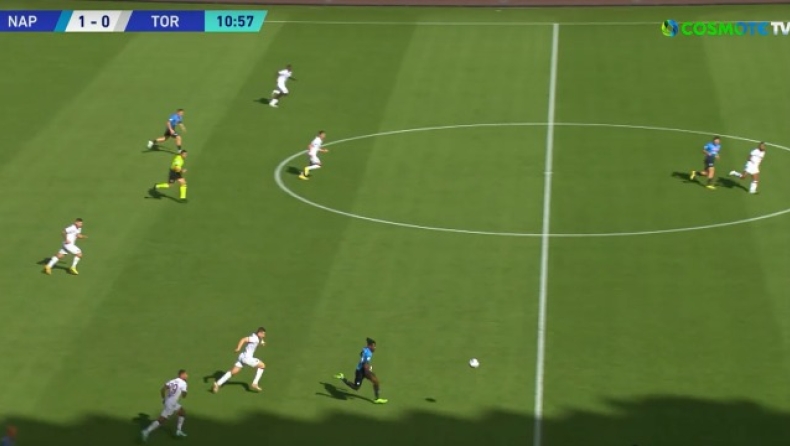 Νάπολι - Τορίνο: Απίθανος Ανγκισά με δύο γκολ σε έξι λεπτά, το δεύτερο με κούρσα πίσω από τη σέντρα (vid)