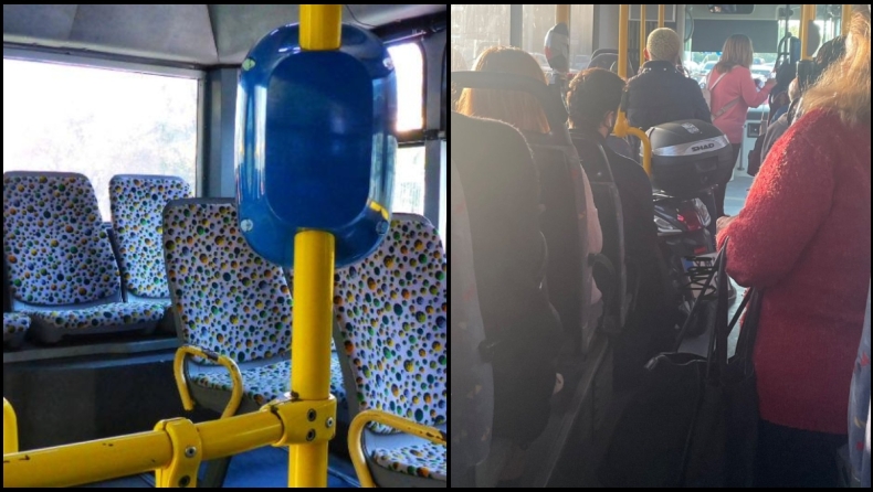 Viral η απίστευτη εικόνα με το μηχανάκι μέσα σε λεωφορείο: «Ξες που έχει πάει η βενζίνη;»