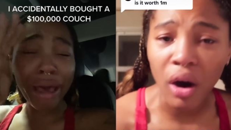 Tiktoker εκλιπαρεί τους fans της για δωρεές, αφού αγόρασε κατά λάθος καναπέ αξίας 100.000 δολαρίων (vid) 