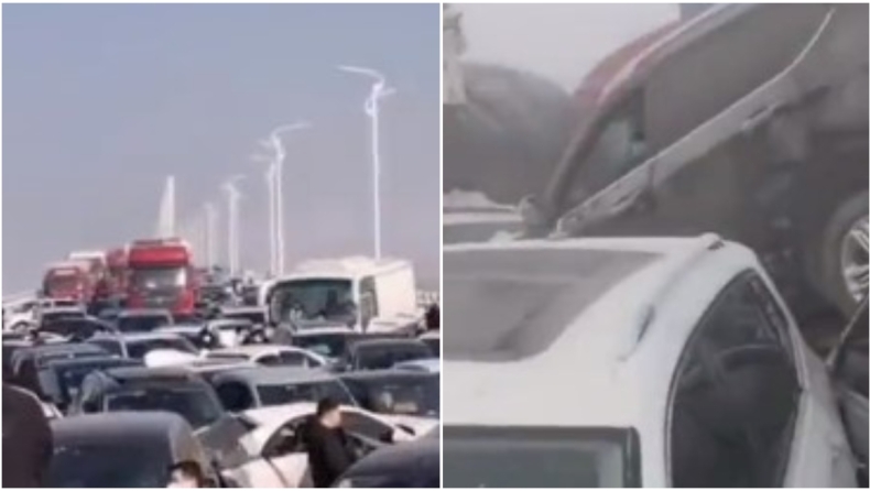 Τεράστια καραμπόλα στην Κίνα με 200 αυτοκίνητα: Ένας νεκρός στη γέφυρα που είχε βυθιστεί στην ομίχλη (vid)