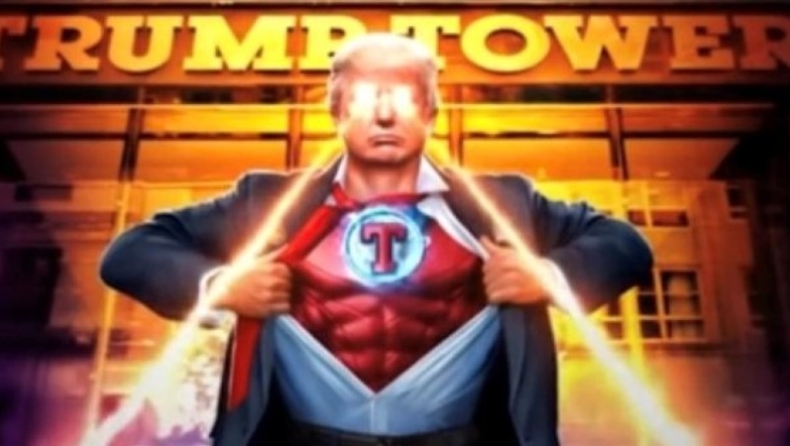 Ο Trump είπε ότι «η Αμερική χρειάζεται έναν υπερήρωα» και ντύθηκε superman