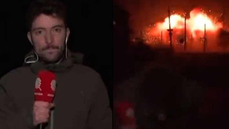 Πόλεμος στην Ουκρανία: Η στιγμή της τρομακτικής έκρηξης πίσω από ρεπόρτερ που ήταν σε ζωντανή σύνδεση (vid)