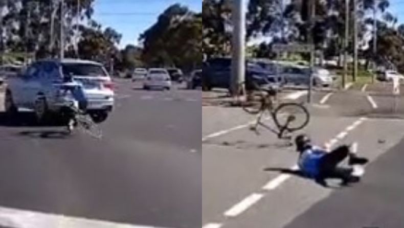 Οδηγός αυτοκινήτου στην Αυστραλία χτύπησε ποδηλάτη και τον άφησε αβοήθητο (vid)