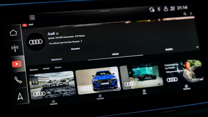 Η Audi βάζει το YouTube στα αυτοκίνητά της 
