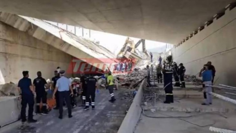 Έπεσε τμήμα γέφυρας στην Περιμετρική της Πάτρας: Πληροφορίες για εγκλωβισμένο άτομο