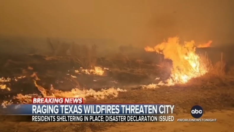 Πύρινη λαίλαπα σαρώνει το Τέξας: Η φωτιά έκανε στάχτη πάνω από 4.300.000 στρέμματα (vid)