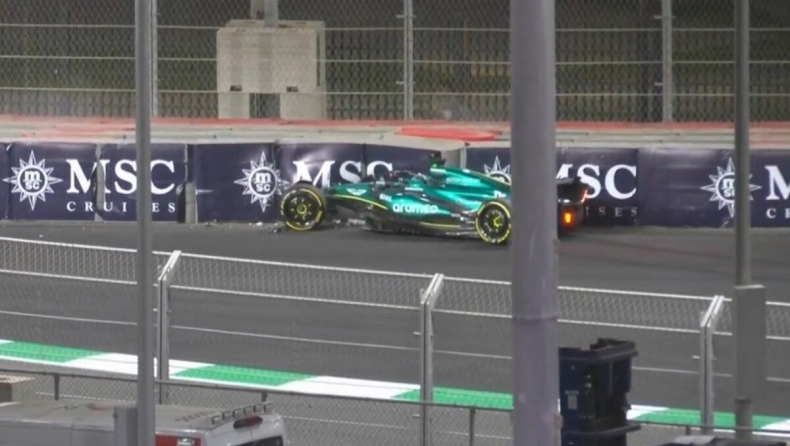 F1 - Στον τοίχο ο Στρολ, αυτοκίνητο ασφαλείας στο GP Σαουδικής Αραβίας (vid)