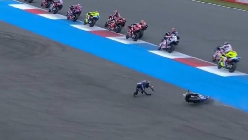 MotoGP: Τρομακτική πτώση του Άλεξ Ρινς στον πρώτο γύρο (vid)