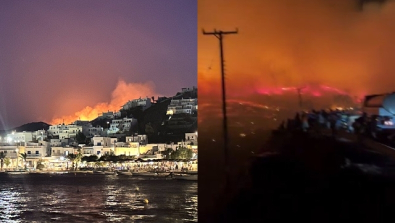 Δύσκολο βράδυ στη Σέριφο: Εκτός ελέγχου η φωτιά 