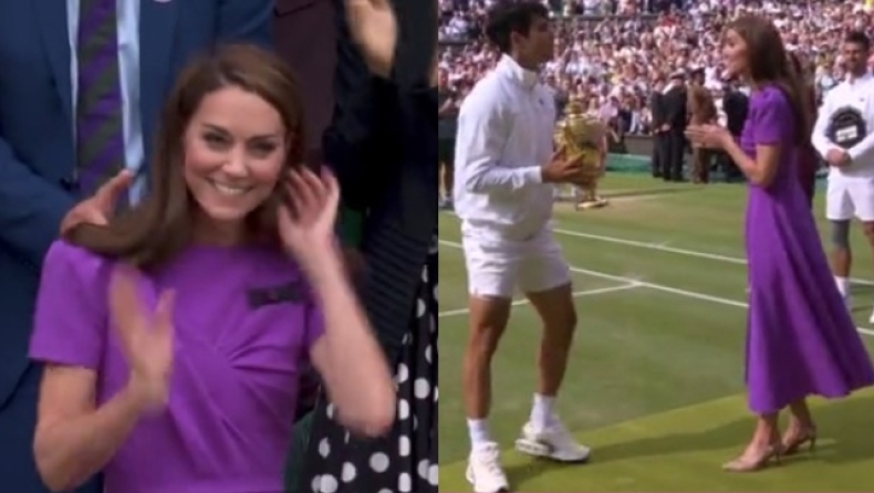 Wimbledon, Video: Η Κέιτ Μίντλετον έδωσε το τρόπαιο στον Αλκαράθ και αποθεώθηκε από χιλιάδες Βρετανούς