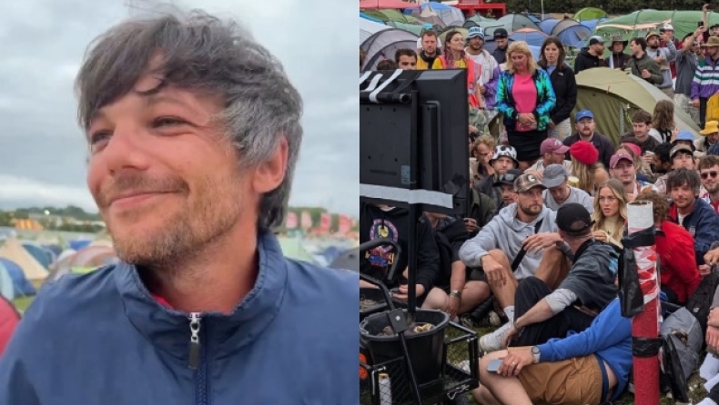 «Ο Θεός του Glastonbury»: Ο Louis Tomlinson κουβάλησε τηλεόραση στο φεστιβάλ για να δει Αγγλία-Σλοβακία (vid) 