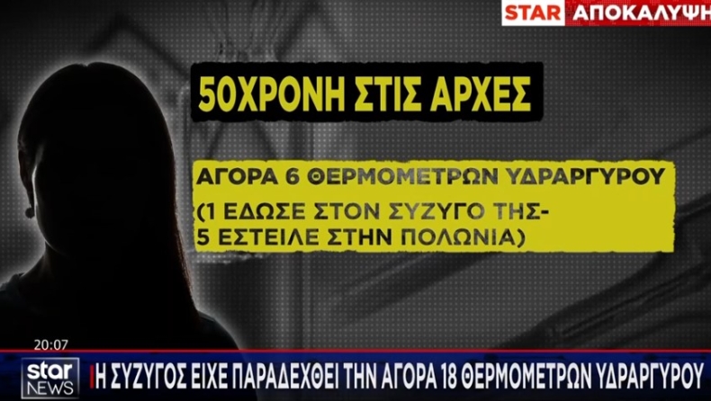 Υπόθεση θανάτου 60χρονου με υδράργυρο: H σύζυγος φέρεται να είχε πει στην αστυνομία ότι αγόρασε 18 θερμόμετρα (vid)