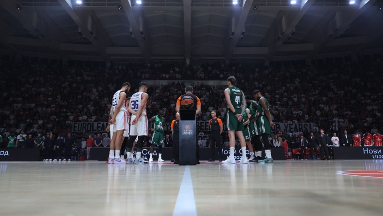 Ερυθρός Αστέρας - Παναθηναϊκός: Ενός λεπτού σιγή για τα θύματα της Νόβι Σαντ (vid)