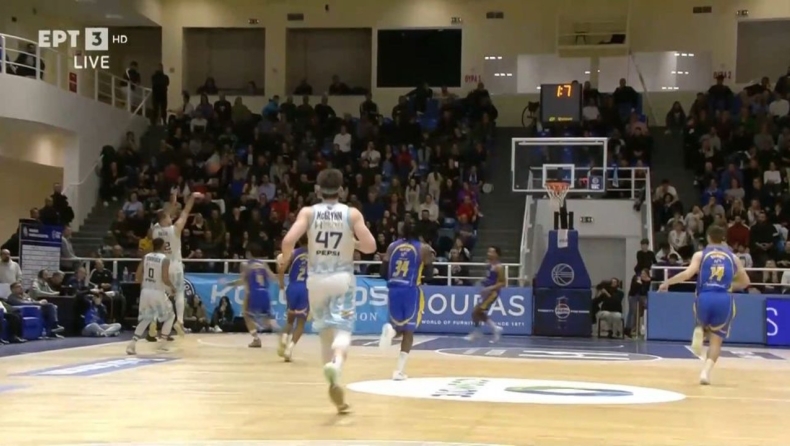 Κολοσσός - Λαύριο: Το buzzer-beater τρίποντο του Μπιλλή στη λήξη του ημιχρόνου (vid)