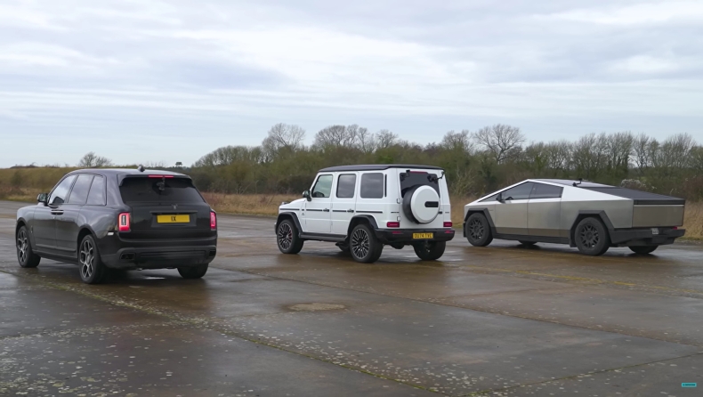 Tesla Cybertruck: Κόντρα με το SUV της Rolls-Royce και την AMG G-Class (vid)