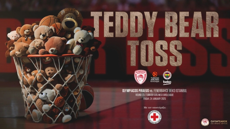 Ολυμπιακός: «Teddy Bear Toss» για φιλανθρωπικό σκοπό στο παιχνίδι με τη Φενέρμπαχτσε