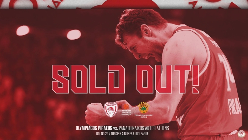 Ολυμπιακός: Sold Out το ματς της Euroleague με τον Παναθηναϊκό 