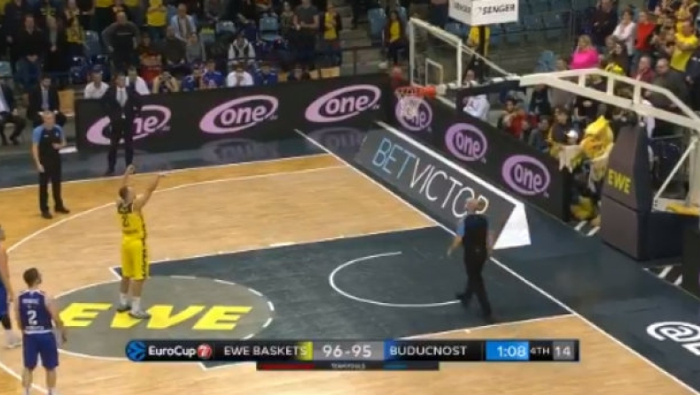 EuroCup: Ο Αμέιζ έβαλε την πιο... περίεργη βολή ever! (vid)