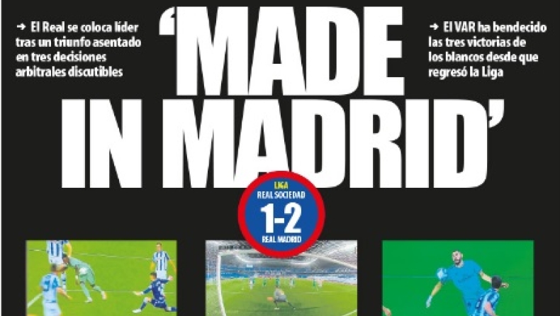 Mundo Deportivo: «Ευλογημένη από το VAR η Ρεάλ Μαδρίτης» (pic)