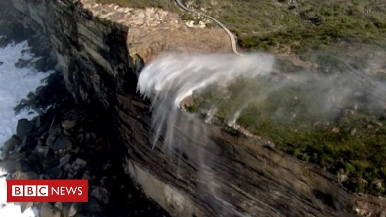 Εκπληκτικές εικόνες από «ανάποδο καταρράκτη» (vid)