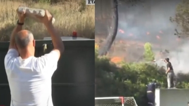 Απίστευτο σκηνικό στη Σταμάτα: Κάτοικος προσπαθεί με πέτρα να σπάσει λουκέτο για να μπει το πυροσβεστικό στο γήπεδο (vid)